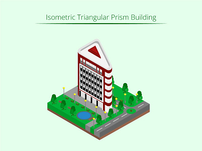 Isometric Triangular Prism Building building design flat graphic graphic design illustration isometric isometric design vector
