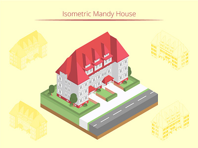 Isometric Mandy House building design flat graphic graphic design illustration isometric isometric design vector