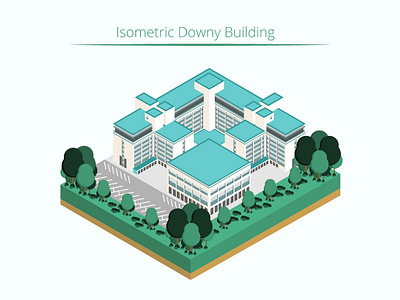 Isometric Downy Building building design flat graphic graphic design illustration isometric isometric design vector