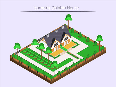 Isometric Dolphin House building design flat graphic graphic design illustration isometric isometric design vector