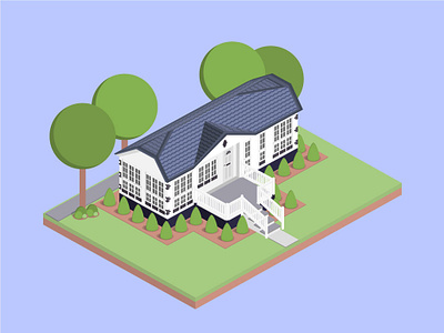 Isometric Lynch House building design flat graphic graphic design illustration isometric isometric design vector