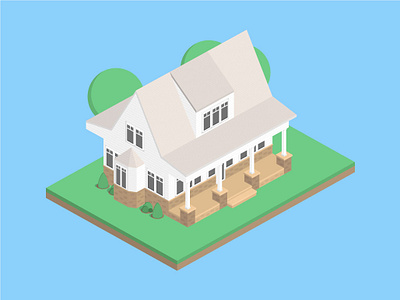 Isometric Dawn Pink House