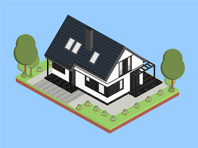 Isometric Ebony Clay House