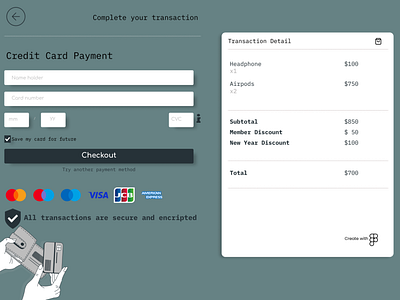 Daily UI 002 - Credit Card Payment