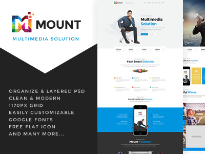 Mount - PSD Template clean creative modern portfolio psd template theme