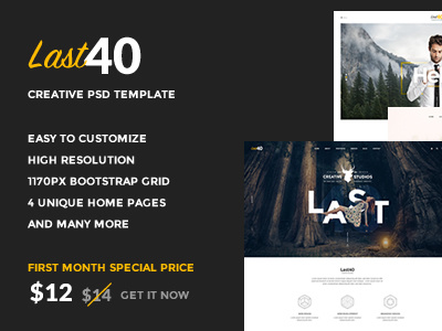 Last40 - Creative PSD Template