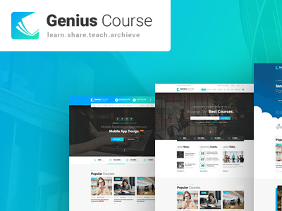 Genius Course - Learning & Online Course Template academics classes college course e learning education event learning management system lms online school student