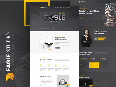 Eagle Studio - Creative PSD Template clean creative minimal personal portfolio psd psd template template theme