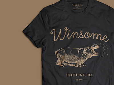 Winsome black gold illustration lettering shirt t-shirt tshirt vintage