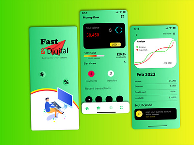 fast and digital mobile banking ui/ux design