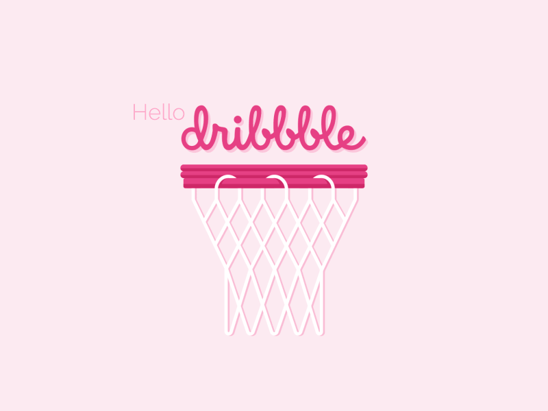Hello Dribbble animation basketball debut first shot gif hello dribbble hoop