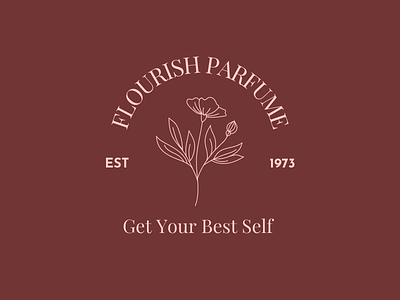FLOURISH PARFUME Classic Premium Logo branding canva design illustration logo natural parfume