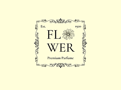 FLOWER Classic Retro Logo for Parfume Brand branding canva design illustration logo natural