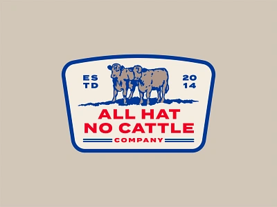 All Hat No Cattle Patch cattle farm farming illustration latte ranch sendero vintage western