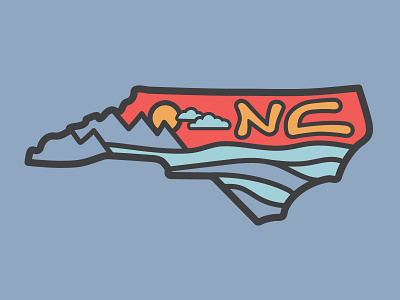 NC - First in Freedom east coast illustration mountains nc north carolina