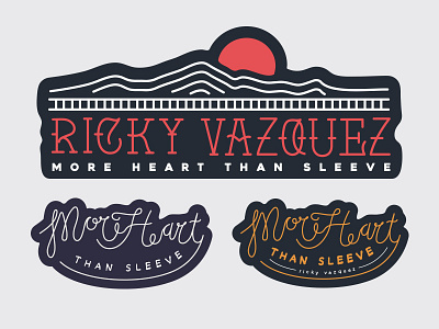 Ricky Vazquez Artwork band calligraphy heart line mountains sticker type