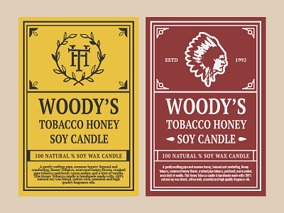 Vintage Candle Labels antique candle classic honey packaging soy soy candle tobacco vintage