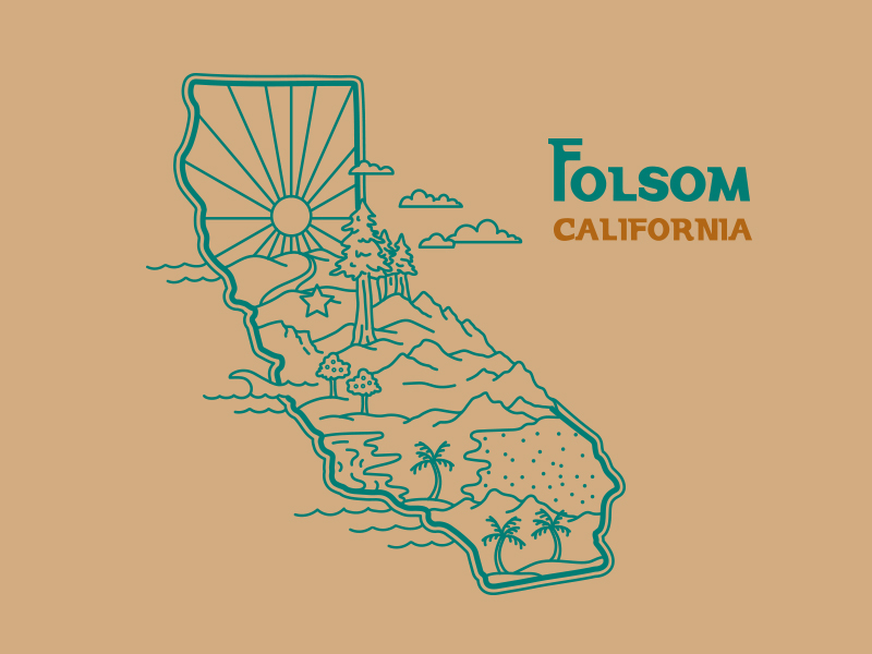 Folsom Ca ca california desert folsom illustration mountains ocean out west red wood tahoe west west coast