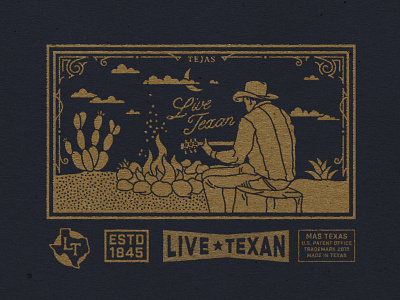 Drifting Cowboy cactus campfire cowboy cowboy hat desert drifter guitar out west tejas texan texas waco west western