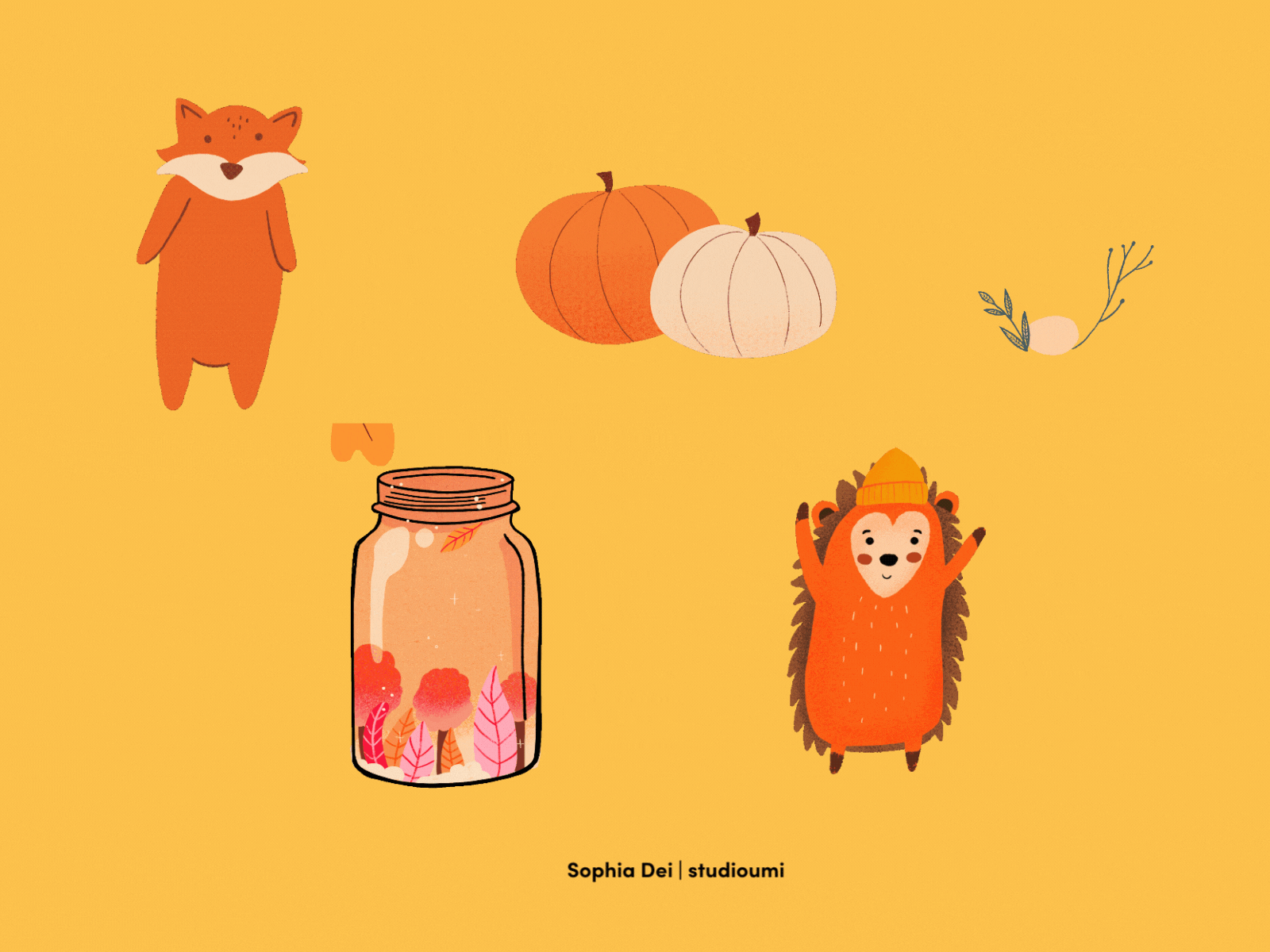 Fall GIF Stickers for my Instagram Account ✌️ animation design gif illustration motion graphics