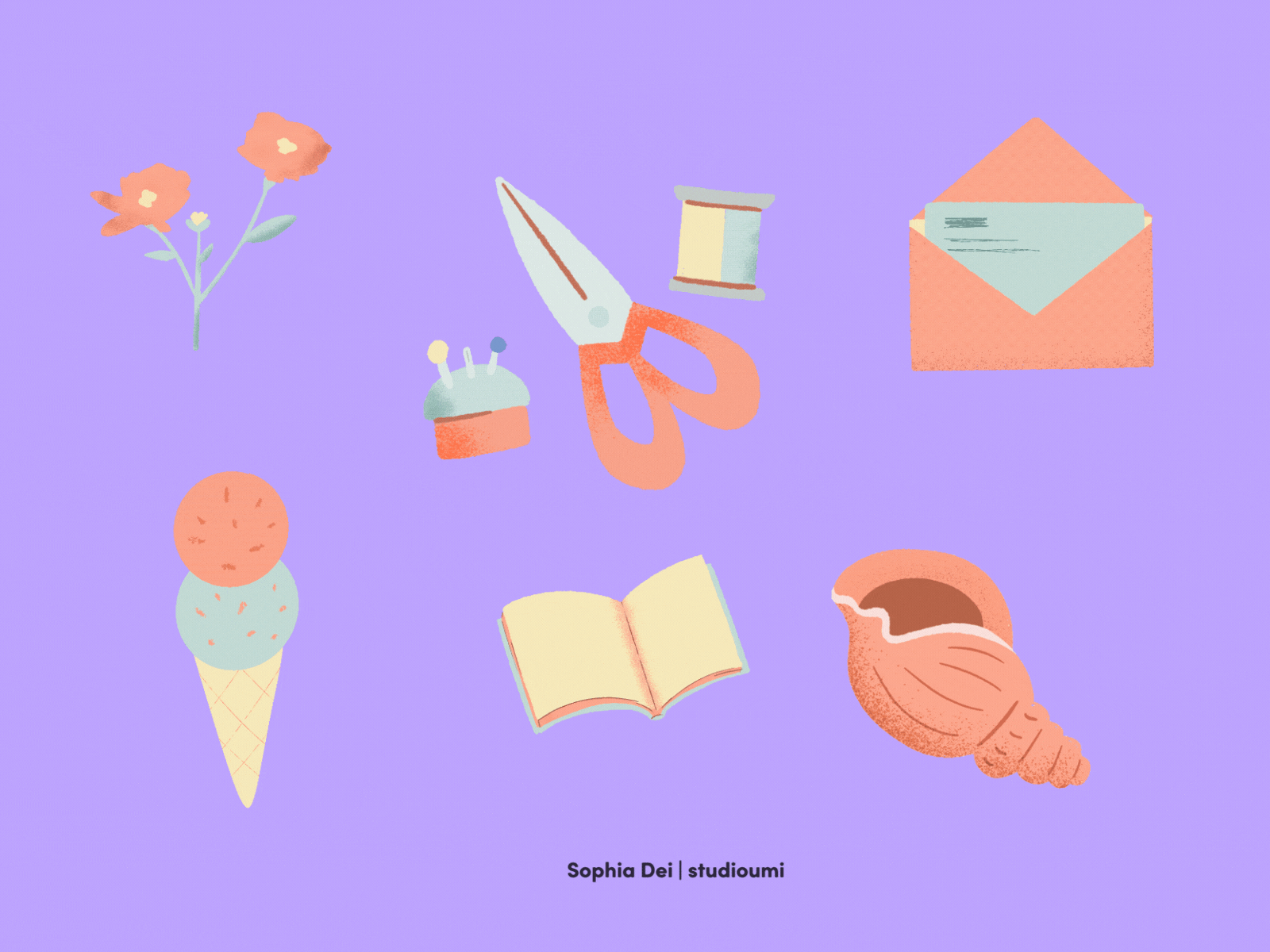 Animated Stickerset for an author animation gif illustration
