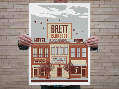 Brett Eldredge illustration poster screen print