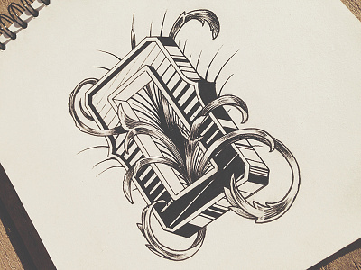 The Letter "O" hand drawn sketch typography