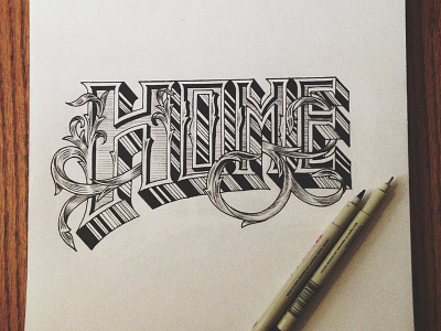 Home black design drawing hand drawn hand lettering ink lettering micron paper type typography