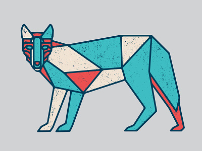 Wolf flatdesign geometric illustration texture vector wip wolf