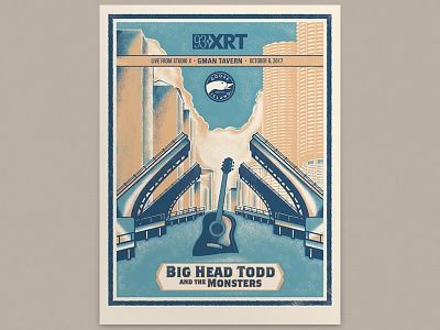 Big Head Todd Poster chicago illustration poster screenprint texture