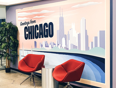 Greetings From Chicago Mural chicago design drawing illustration mural poster typography vector wacom