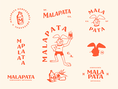 Malapata - Brewery branding brewery branding brewery logo character craft beer design illustration logo mascot logo rabbit typography