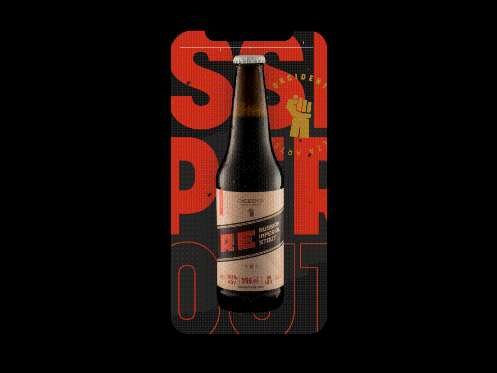 Okcidenta - Brewery campaign animation branding brewery craft beer design imperial marketing campaign motion re russian stout typography