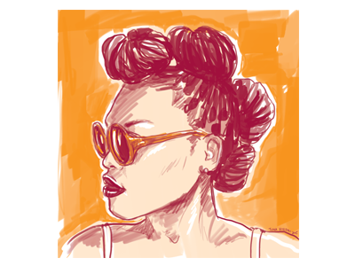 Portrait (Ria) illustration orange portrait sunglasses woman