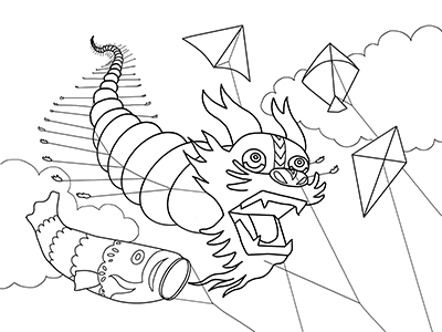 Multicultural Kite Coloring Sheet