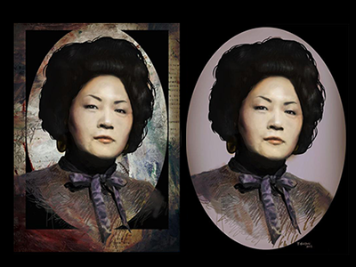 Portrait of my Grandmother digital painting grandma grandmother japanese portrait woman