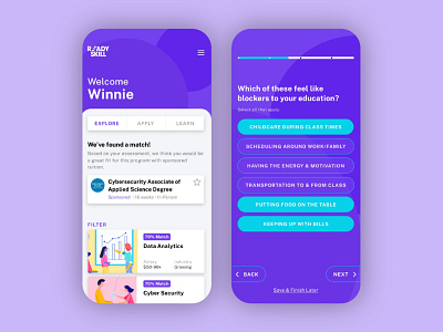 Colorful concept UI bold concept education purple quiz ui