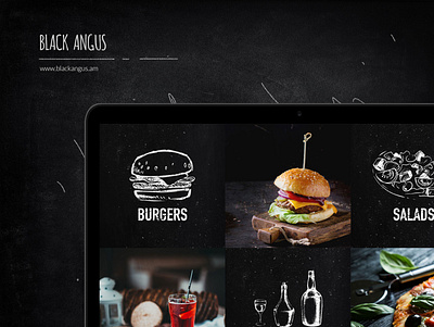 Black Angus burger restaurant angus black black angus burger design logo restaurant ui uiux ux website design