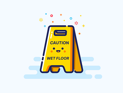 Wet Floor Sign design icon illustration mbe mbestyle vector