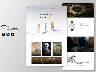 UX Design Bijouterie bijoux branding design illustrator maquette photoshop prenium ui