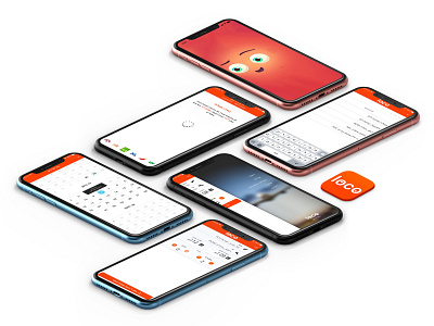 Loco app app design minimal typography ui ux