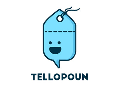 Tellepoun blue coupon fun logo story tell