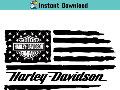 Harley Davidson US Flag SVG