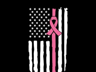 Pink Ribbon US Flag SVG, Breast Cancer SVG