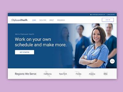 Clipboardhealth UI branding doctor health hiring nurse ui ux visual design web design website