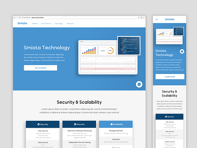 Smiota Technology Page tech technology ui visual design web design website