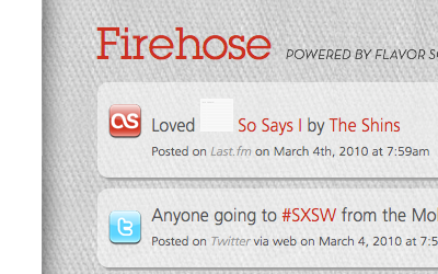 Firehose red redesign social stream