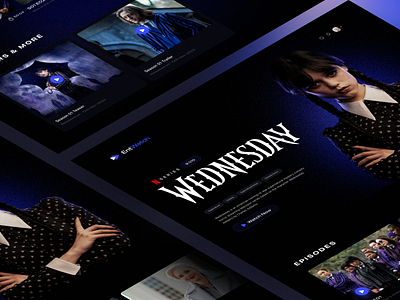 Netflix, Wednesday Series Landing Page branding dark design land landing page netflix series ui wednesday