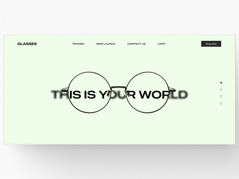 Glasses web design concept