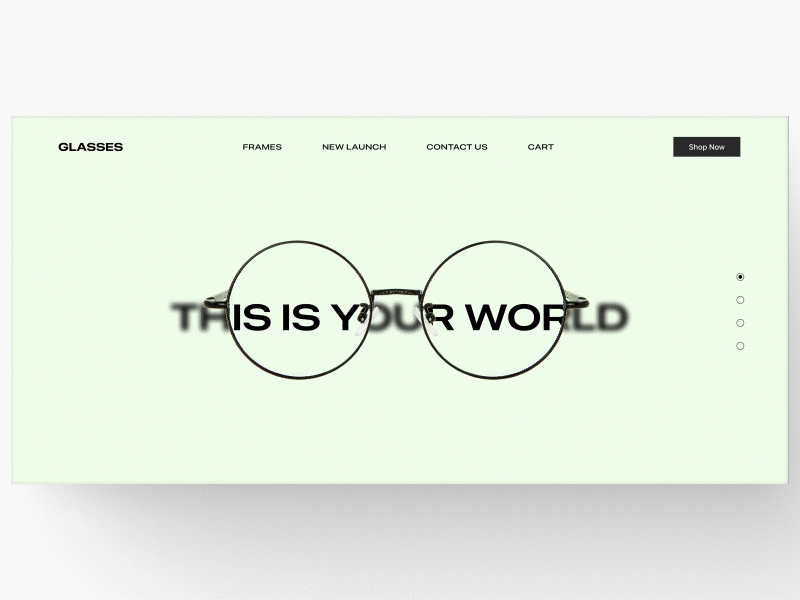 Glasses web design concept concept design figma glasses land landing page specs spectacles ui